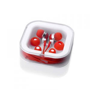 Ecouteurs de couleur rouge  - accessoires audio - objets publicitaires