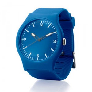 Montre Bubble - Montre personnalisable en plastique couleur bleu