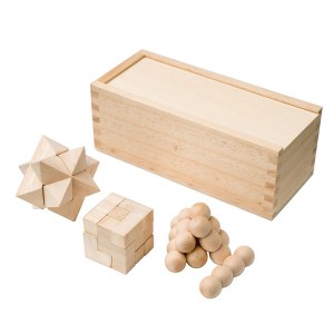 Casse-T&ecirc;te Chinois en Bois 3 Pi&egrave;ces