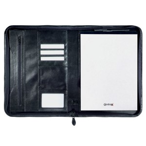 Conf&eacute;rencier A4 zipp&eacute; New Ebony - Objets publicitaires et accessoires de bureau