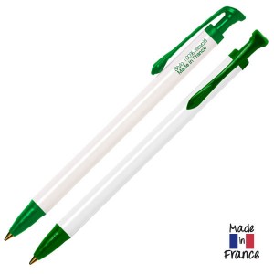 Stylo Bille Recycl&eacute; Fabrique en France - couleur vert - objet publicitaire fabriqu&eacute; en france